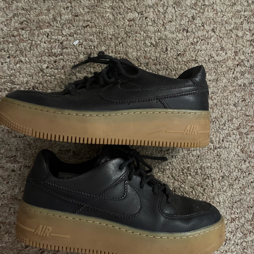 Nike Air Force ones- blue with gum bottom